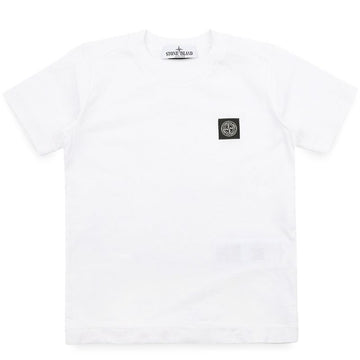 Stone Island Kids Logo Patch Round Neck T-Shirt (White) L1S16 2100002 S0047 V0001 152231424 [P]