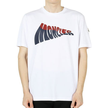 Moncler Branded Logo Cotton Short Sleeve Shirt (White) 8C00058 89A17 002 132476494 [P]