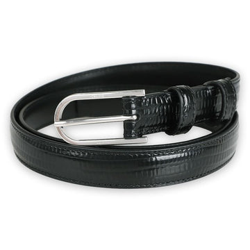 Celine Men's BC-18 Lizard Embossed Calfskin Belt (Black) 38SI 132923779 [P]