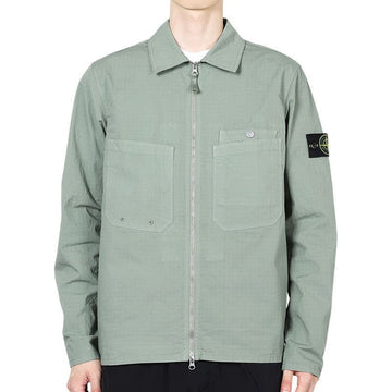 STONE ISLAND Männer Wappen Patch Mil-Spec Zip-Up Überhemd Jacke (Hellkhaki) K1S15 1200012 S0063 V0059 133254646 [P]