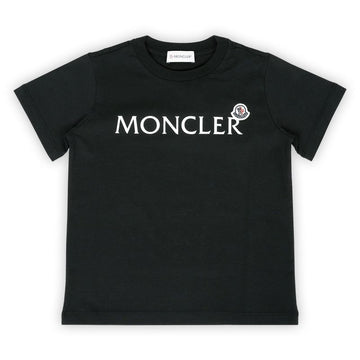 Moncler Kids Lettering Logo Patch Short Sleeve (Black) 8C00015 89AFV 999 8,10A 129172708 [P]
