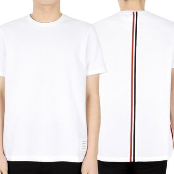 Thom Browne Men's Back Three Stripes Short Sleeve T-Shirt MJS056A 00050 100 129245370 [P]