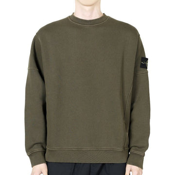 Stone Island Stone Men's Wappen Patch Crewneck Sweatshirt (Khaki) K1S15 6100032 S0045 V0154 129349258 [P]