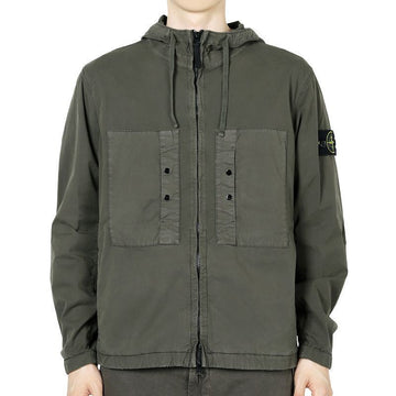 STONE ISLAND Wappen Patch Supima Baumwolljacke (Dunkelkhaki) K1S15 4100091 S0010 V0054 133518991 [P]