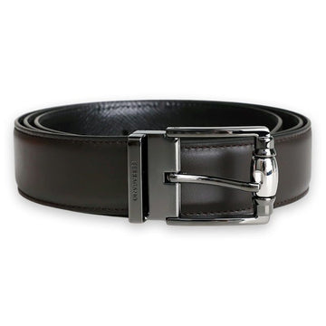 SALVATORE FERRAGAMO リバーシブル バックル ベルト メンズ (ブラック/ブラウン) 670419 780451 004 133525064 [P]