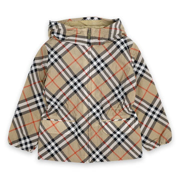BURBERRY キッズ ヴィンテージ チェック ナイロン フーディ ジャケット (ベージュ) 8,10Y 8104627 133625078 [P]