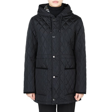 BURBERRY Damen gesteppte Flanell-Hoodie-Jacke (Schwarz) 8105107 134328445 [P]