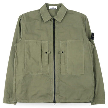 Stone Island Men's Mercerized Ripstop Overshirt Jacket (Military) L1S15 1200005 S0298 V005G 152825587 [P]