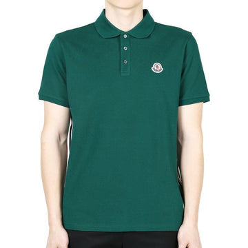 Moncler Men’s Wappen Patch Side Stripe PK Short Sleeve (Green) 8A00026 89A16 875 131311912 [P]