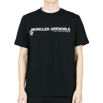 Moncler Men's Granoble Lettering Logo Short Sleeve T-Shirt (Black) 8C00001 89AW1 999 131364230 [P]