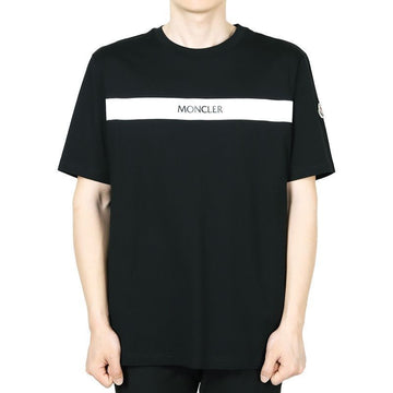 MONCLER ルブリゼド ロゴ コットン 半袖Tシャツ(ブラック) 8C00061 89AKK 999 131568224 [P]