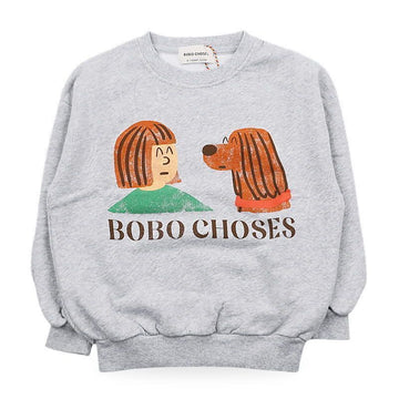 Bobo Choses Kids Friends Cotton Sweatshirt (Gray) B126AC038 041 153461607 [P]