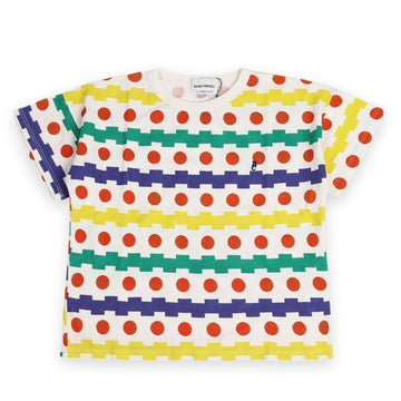 Bobo Choses Kids Geometric All Over Waffle Short Sleeve (Multi) B125AC008 311 138609784 [P]