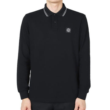 STONE ISLAND Stone Herren Logo Patch PK Langarm T-Shirt (Schwarz) 2200006 S0018 V0029 140922788 [P]