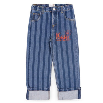 BOBO CHOSES Kinder Pickles The Dog Streifen Denim Hose (Blau) B126AC099 411 153843883 [P]