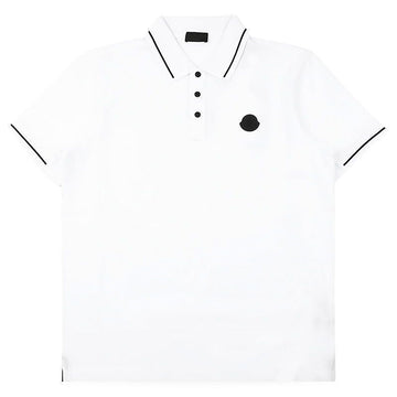 MONCLER Wappen-Patch Polo Shirt für Herren (Weiß) 8A00013 89A16 001 154383727 [P]