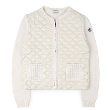 Moncler Women’s Logo Patch Padded Mixed Knit Cardigan 154655705 [P]