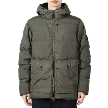 STONE ISLAND Herren Wappen Patch Crinkle Laps Hoodie Daunenjacke (Khaki) 4100011 4100011 V0054 143016841 [P]
