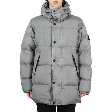 STONE ISLAND Männer Wappen Crinkle-Lapser Nylon Steppjacke (Zement) V006B 4100012 S0A23 143060374 [P]