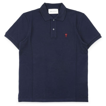 AMI Men's Small Heart Embroidered Logo PK Short Sleeve (Navy) BFUPL001 760 430 155789546 [P]