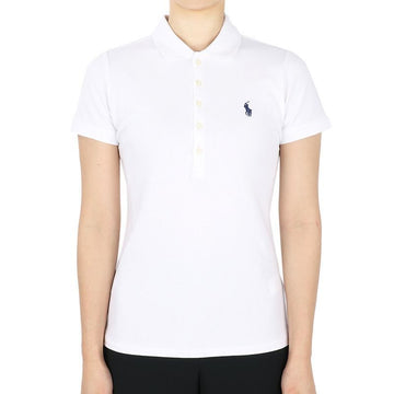 Polo Ralph Lauren Women's Slim Fit Cotton PK Short Sleeve (White) 211870245 001 150400217 [P]