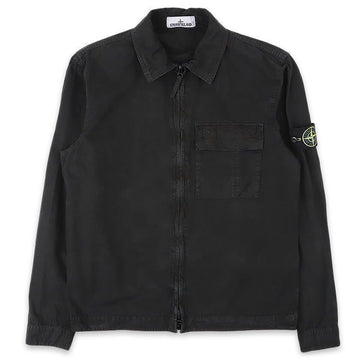 STONE ISLAND ストーン メンズ ワッペン パッチ ブラシド コットン オーバーシャツ ジャケット（黒） L1S15 1200008 S00WN V0129 150777505 [P]