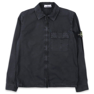 Stone Island Stone Men's Woven Patch Brushed Cotton Overshirt Jacket (Navy) L1S15 1200008 S00WN V0120 150777507 [P]