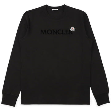 Moncler Men Floc Logo Patch Long Sleeve T-Shirt (Black) 8D00009 89AYY 999 150911209 [P]