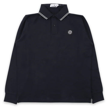 Stone Island Stone Men's Polo Long Sleeve Two-Line Logo Patch (Navy) L1S15 2200012 S0018 V0020 150976331 [P]