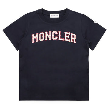 MONCLER レタリングロゴプリント半袖Tシャツ(ネイビー) 8C00001 89AFV 778 12,14A (大人も着用可能) 152227017 [P]