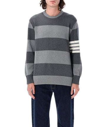 THOM BROWNE ローズアイコンラグビーストライプ4バープルオーバー 152201040 [P]
