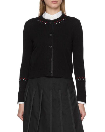 Thom Browne Cashmere Crop Crewneck with Stitched Details 152201286 [P]