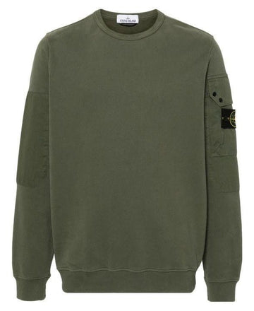 STONE ISLAND Brushierte Baumwollfleece Crewneck Sweat 811563920 V0059 152201614 [P]
