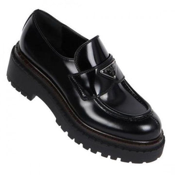 Prada Chocolate Brushed Leather Loafers 152202927 [P]