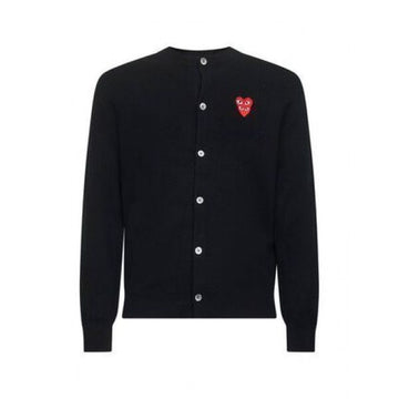 COMME DES GARCONS Rundhals-Doppelburgunder-Emblem-Strick AX N075 051 1 152203636 [P]