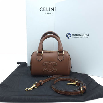 CELINE Mini Boston Tote Bag aus glattem Kalbsleder in Tan 10P043ESM 158587823 [P]
