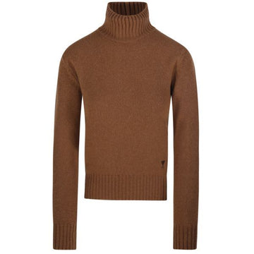 AMI Chainstitch Heart Logo Cashmere Turtleneck Sweater 146723264 [P]