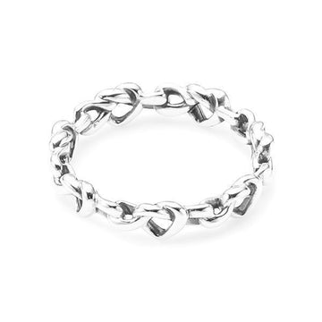 PANDORA Notched Heart Chain Ring Silber 198018 40035828 [P]