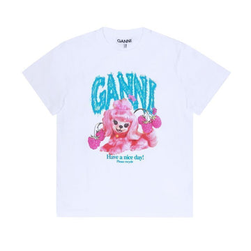 Ganni Short Sleeve T-Shirt Pink Dog 157198296 [P]