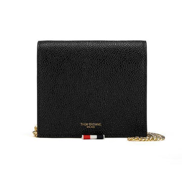THOM BROWNE Geldbörse Pebble-Grain Leder mit Kettenriemen Damen Kreditkartenbörse FAW103A 00198 001 43858113 [P]