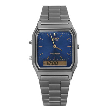 Casio Analog Digital Square Vintage Retro Unisex Metal Watch AQ-230GG-2ADF 145431407 [P]