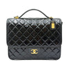 CHANEL Schwarzer Lack Schul-Memory-Rucksack AS3662 158604874 [P]
