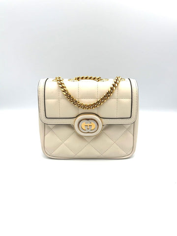 GUCCI デコ ミニ ショルダーバッグクリーム(741457) 158606432 [P]