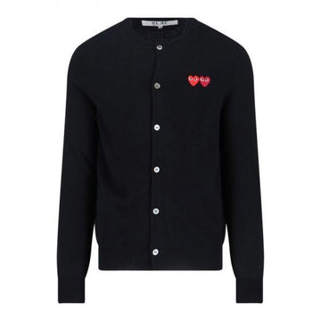 COMME DES GARCONS ラウンドネックダブルバーガンエンブレムニット (AX N057 051 1) 157159235 [P]
