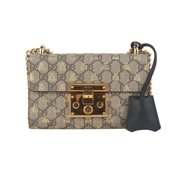 GUCCI 409487 GG Supreme Padlock Kleine Umhängetasche 37556-2 158608095 [P]