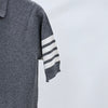 THOM BROWNE Cashmere Polo-Shirt mit Schrägbinde Grau 158608539 [P]