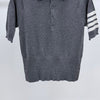 THOM BROWNE Cashmere Polo-Shirt mit Schrägbinde Grau 158608539 [P]