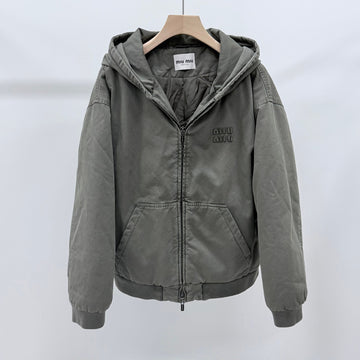 MIU MIU Logo Kapuzenjacke olivgrün 158608593 [P]