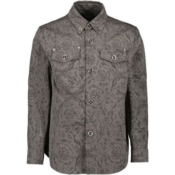 VERSACE バロッコ ジャカード ガバジン オーバーシャツ stamp: 1008738 1A113792BO70 2BO70 149484304 [P]