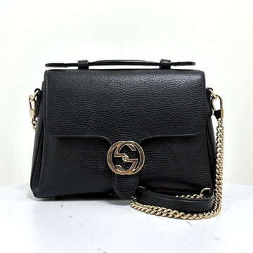 Gucci Interlocking Top Handle Chain Shoulder Bag Black (510302) 158611949 [P]